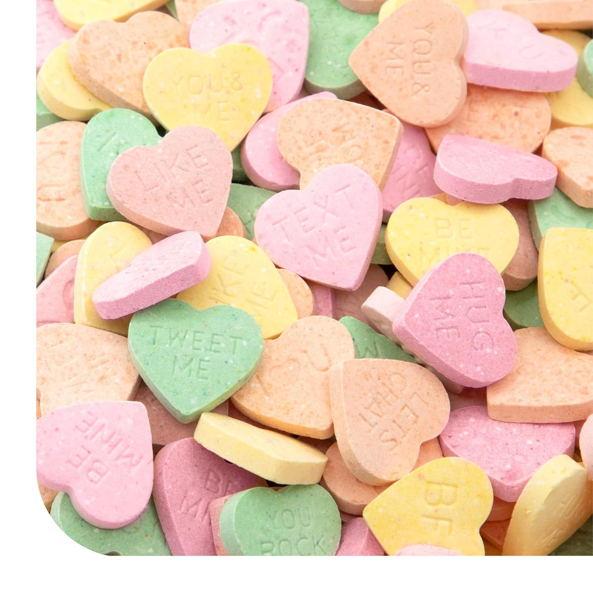 Conversation Hearts Candy - 2 Pound Bulk Bag - Heart Shaped Candy