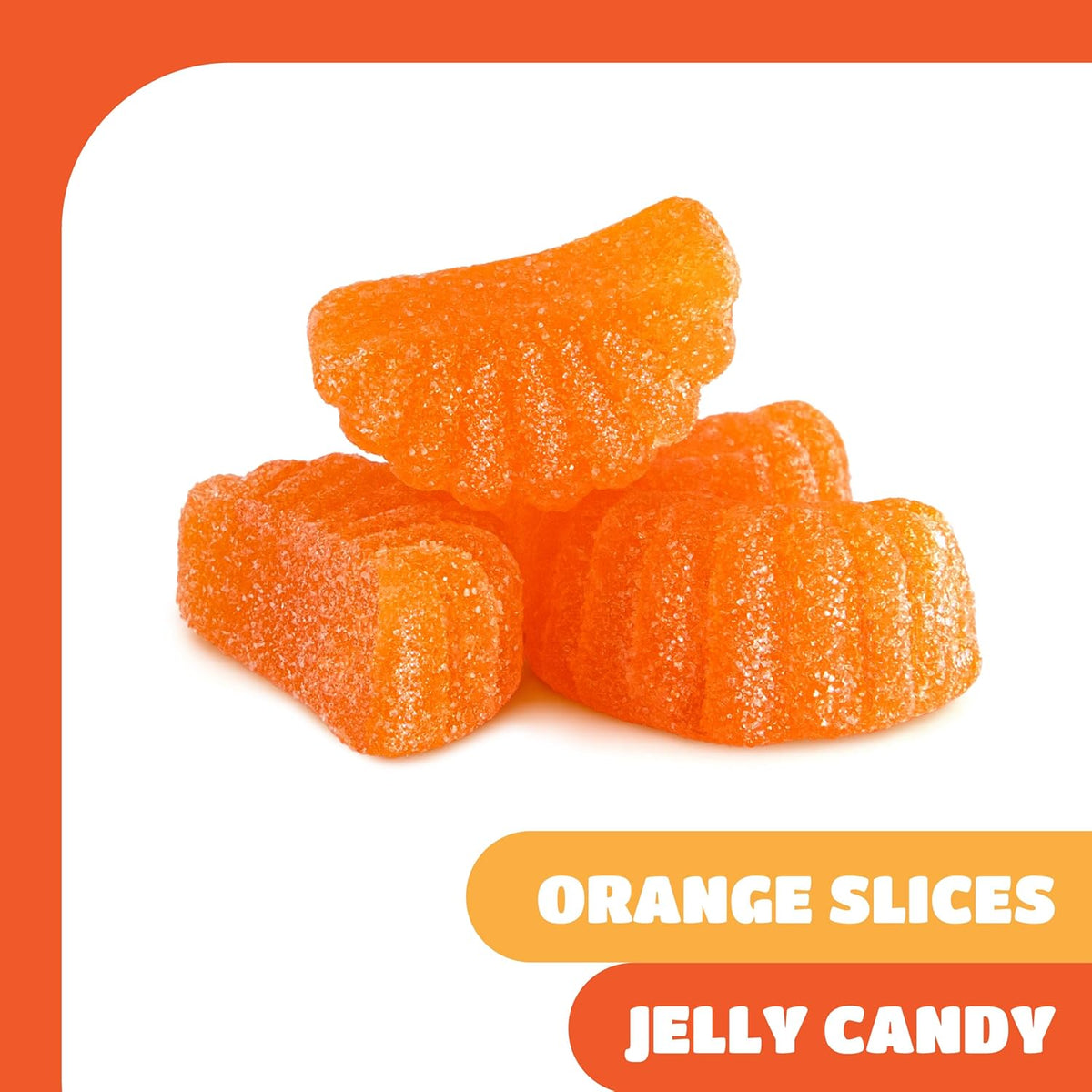 Orange Slices - 2 Pound Bulk Pack (About 65 Count) - Jelly Candy