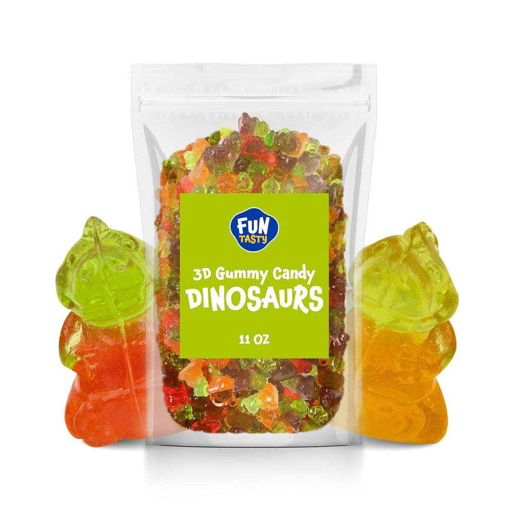 Funtasty 3D Dinosaurs Gummy Candy, Fruit Flavors, 11-Ounce Pack