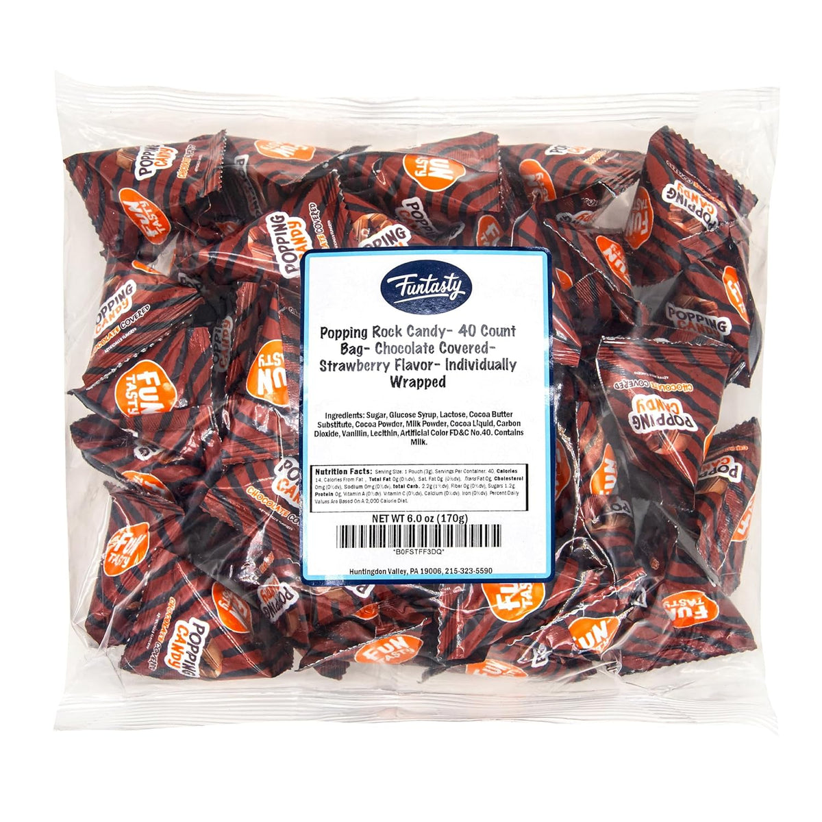 Popping Candy Bulk - 40 Mini Pouches - Chocolate Covered Popping