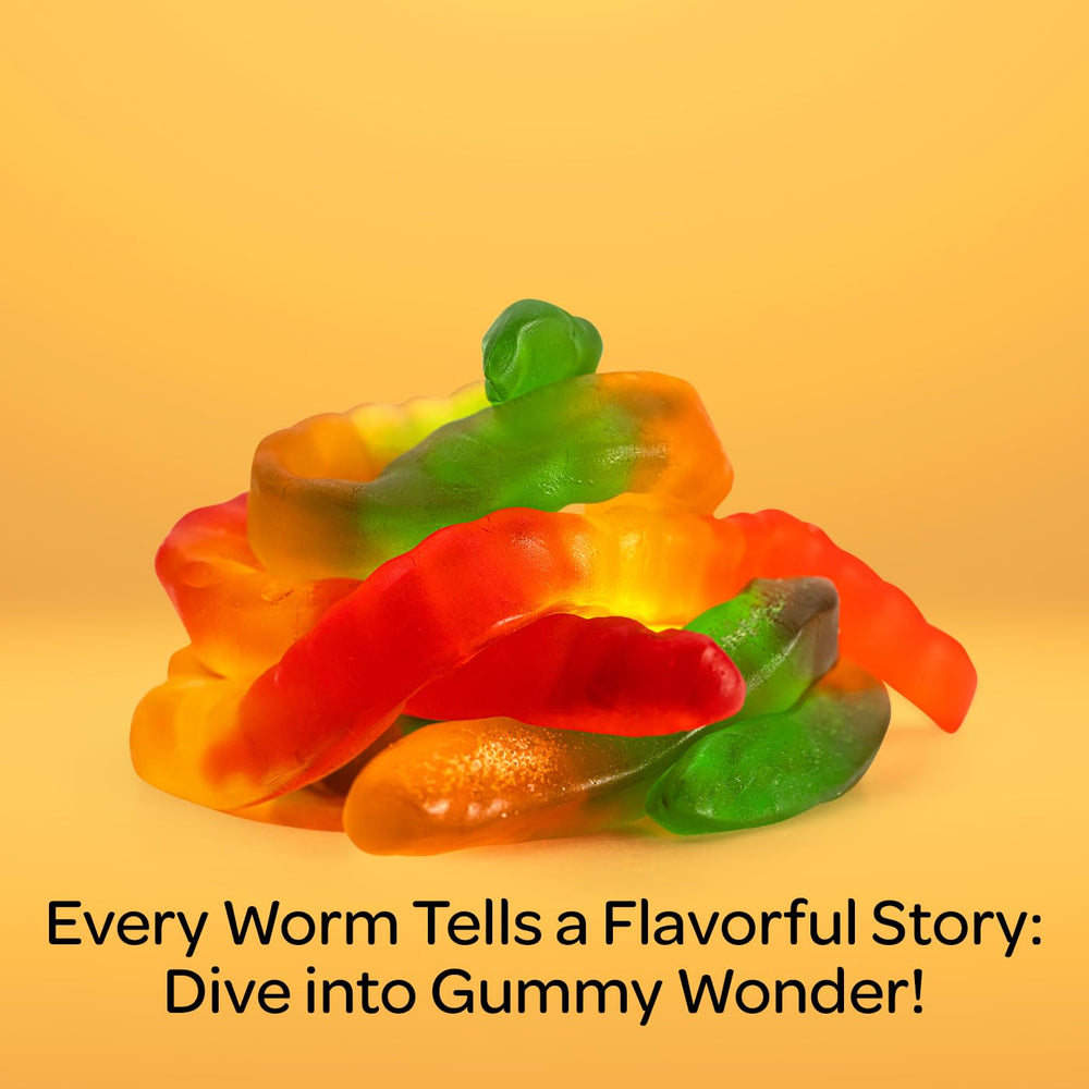 Gummy Worms Assorted Fruit Flavors - Crazy Outlet Candy Store
