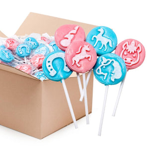Unicorn Mega Lollipops | 2 Pound Pack (48 Count) - Cotton Candy Flavor - Crazy Outlet Candy Store