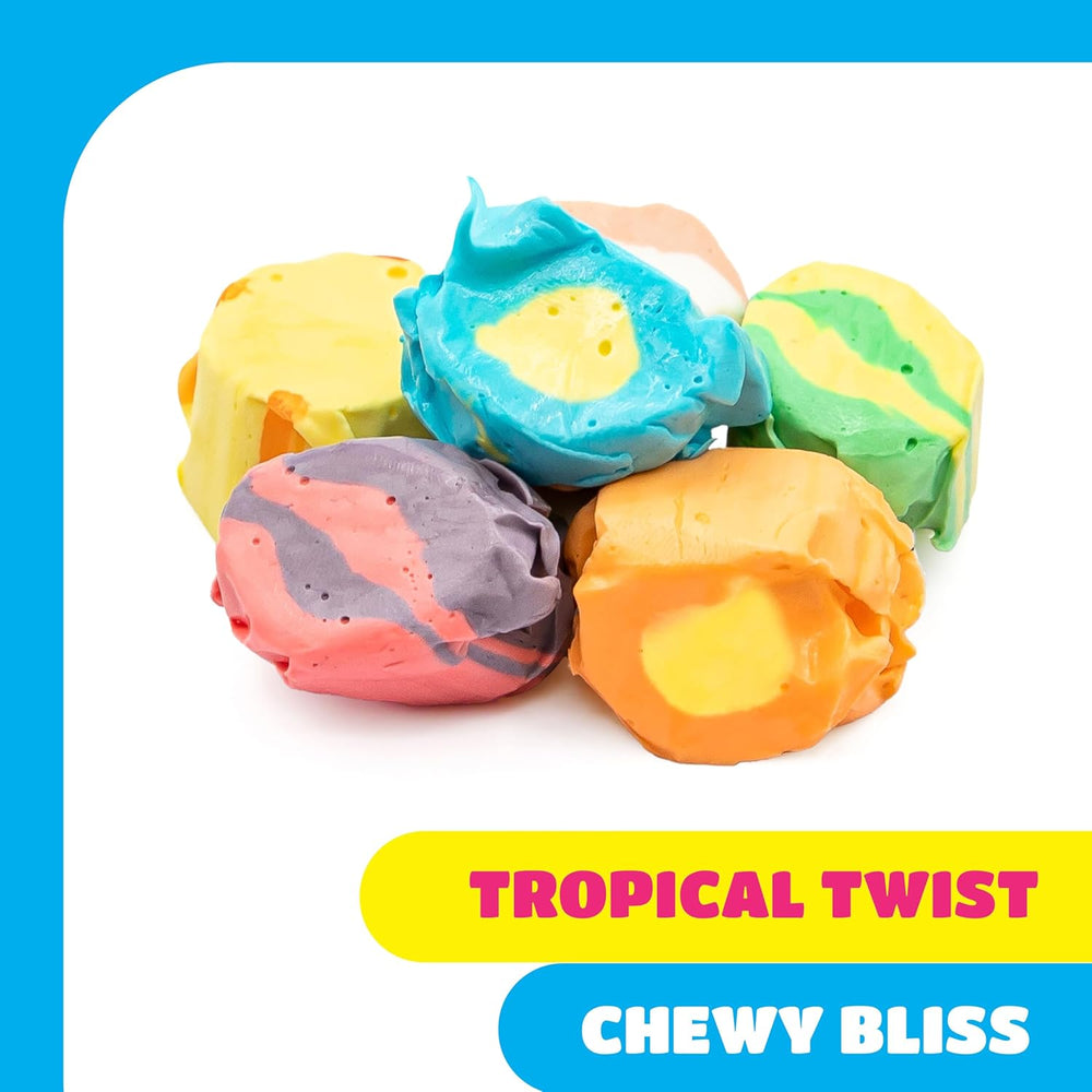 Salt Water Taffy Candy Mix | 1 Pound Bag | Assorted Tropical Fruit Flavors - Crazy Outlet Candy Store