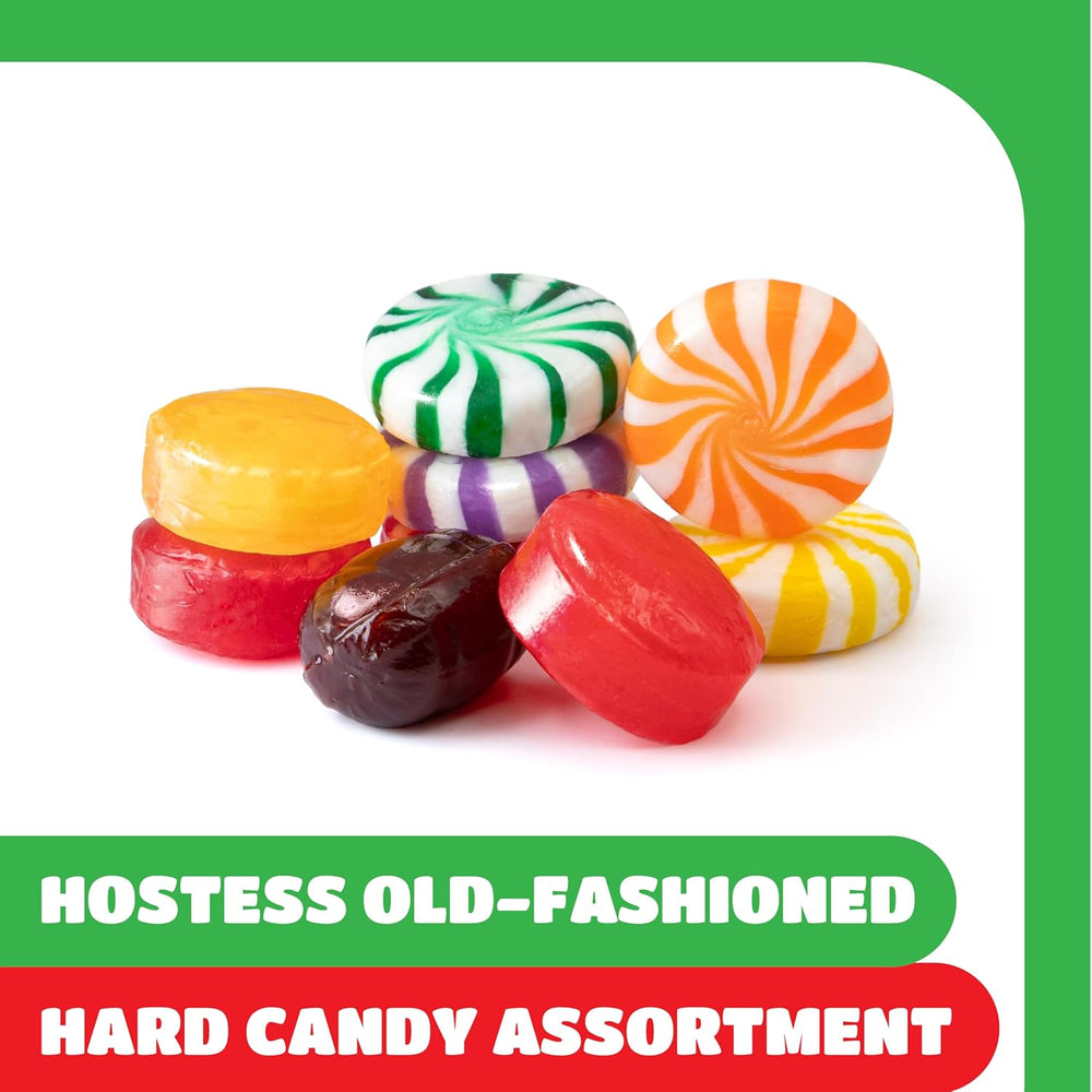 Hostess Old-Fashioned Hard Candy Assortment | 2 Pound Pack | Strawberry Bon Bons, Butterscotch, Cinnamon, Root Beer, Fruit Pinwheels - Crazy Outlet Candy Store