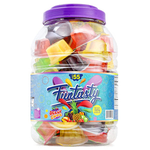 Funtasty Jelly Cups Assorted Fruit Candy, 55 Count Jar, Vegan Friendly - Crazy Outlet Candy Store
