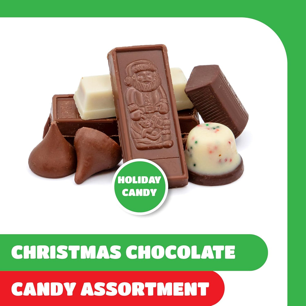 Christmas Chocolate Candy Assortment - 5 Pound Bulk Pack - Mixed Classic Christmas Candy Individually Wrapped - Holiday Treats - Festive Stocking Stuffers