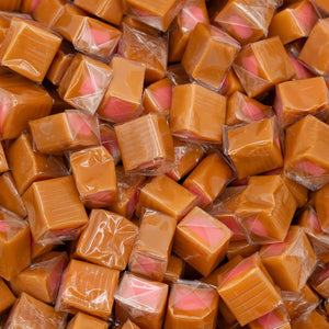 Vanilla Caramel Squares with Strawberry Filling Candy - Crazy Outlet Candy Store