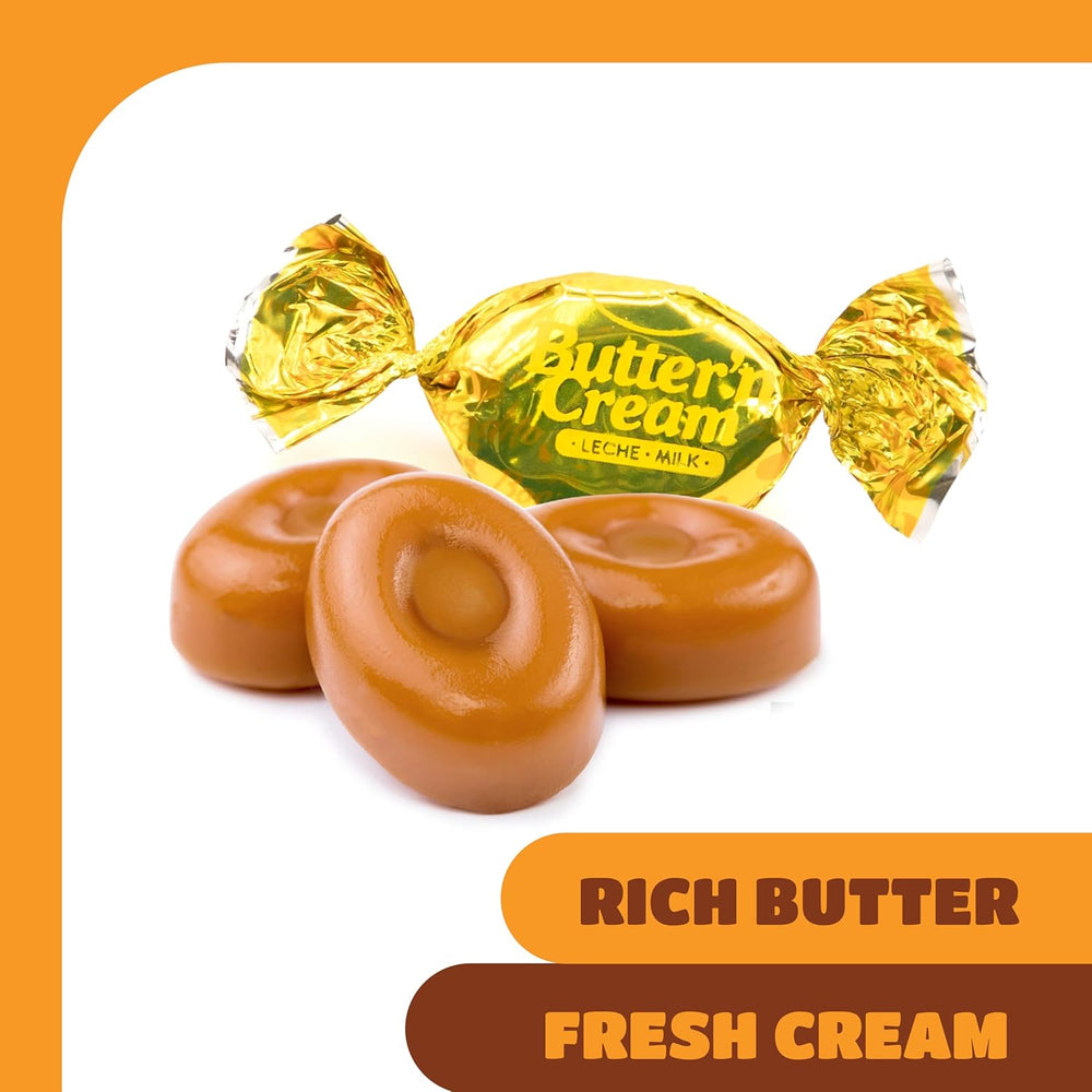 Arcor Butter ‘N’ Cream Hard Candy | 2 Pound Bulk Pack | Buttercream Candy for Buffets and Nostalgic Treat Jars - Crazy Outlet Candy Store