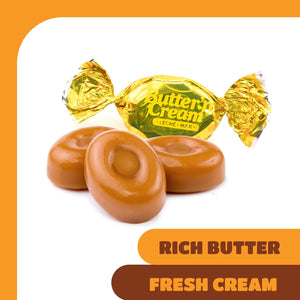 Arcor Butter ‘N’ Cream Hard Candy | 2 Pound Bulk Pack | Buttercream Candy for Buffets and Nostalgic Treat Jars - Crazy Outlet Candy Store