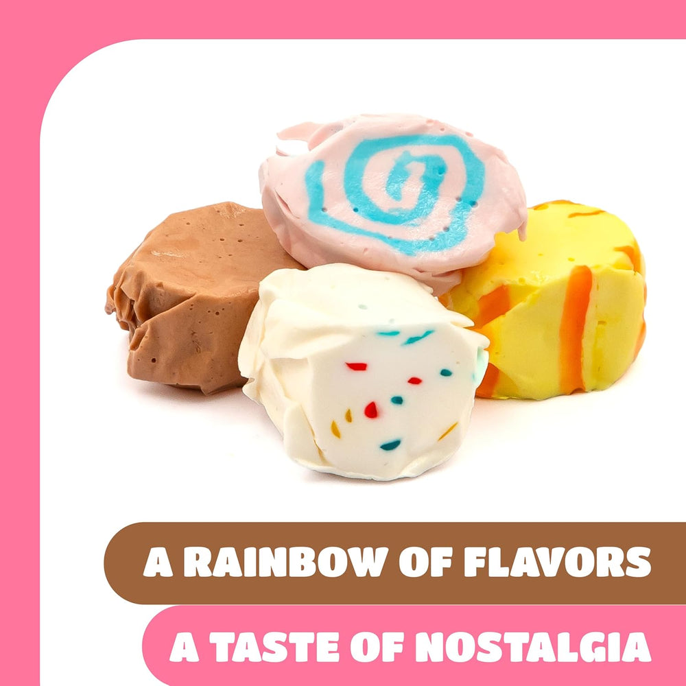 Salt Water Taffy Candy Mix | 1 Pound Pack | Chocolate, Banana, Frosted Cupcake, Cotton Candy Flavors - Crazy Outlet Candy Store