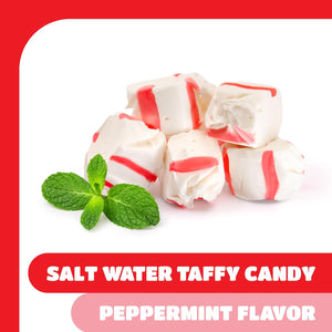 Salt Water Taffy Candy | 1 Pound | Soft Peppermint Candy | Old Fashioned Peppermint Taffy Individually Wrapped - Crazy Outlet Candy Store