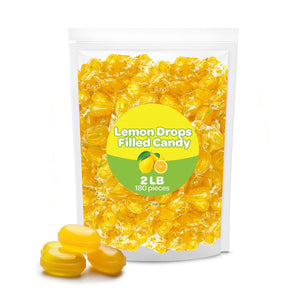 Lemon Drops | 2-Pound Pack | Filled Hard Candy - Crazy Outlet Candy Store