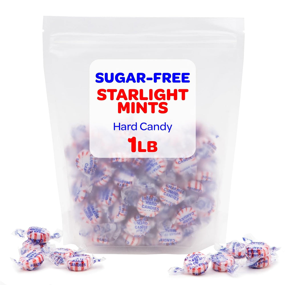 Sugar-Free Starlight Mints| 1 Pound Pack | Peppermint Hard Candy - Crazy Outlet Candy Store