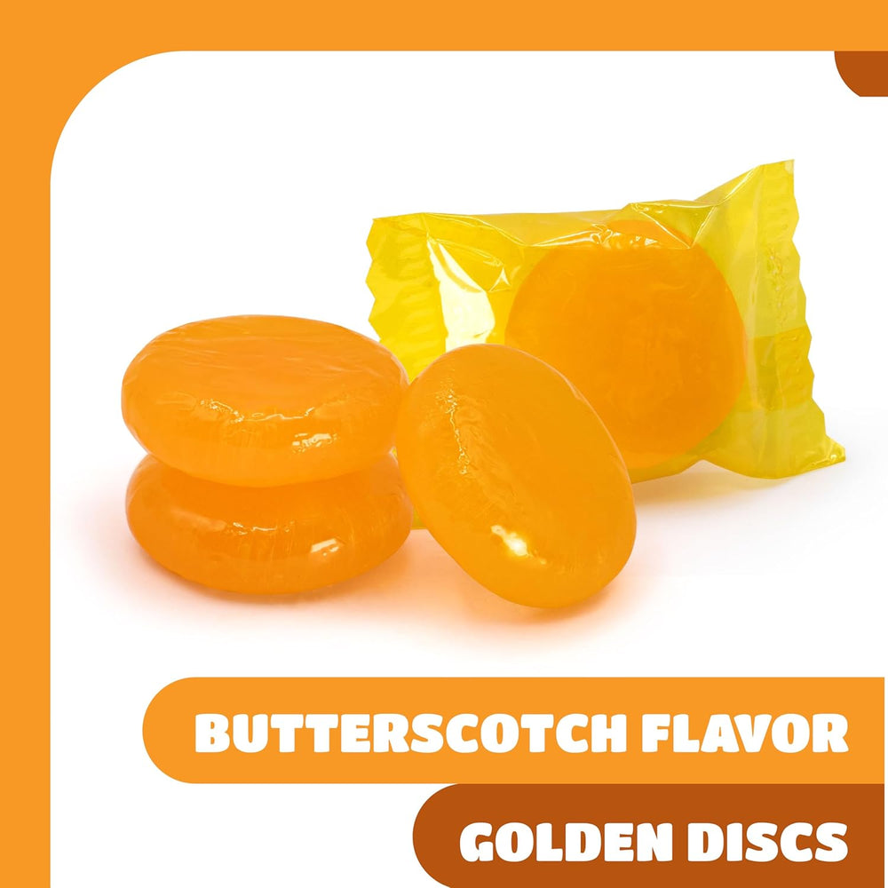 Butterscotch Hard Candy | 2 Pound Bulk Pack | Individually Wrapped Yellow Candies - Crazy Outlet Candy Store