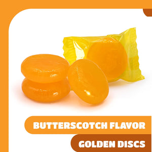 Butterscotch Hard Candy | 2 Pound Bulk Pack | Individually Wrapped Yellow Candies - Crazy Outlet Candy Store