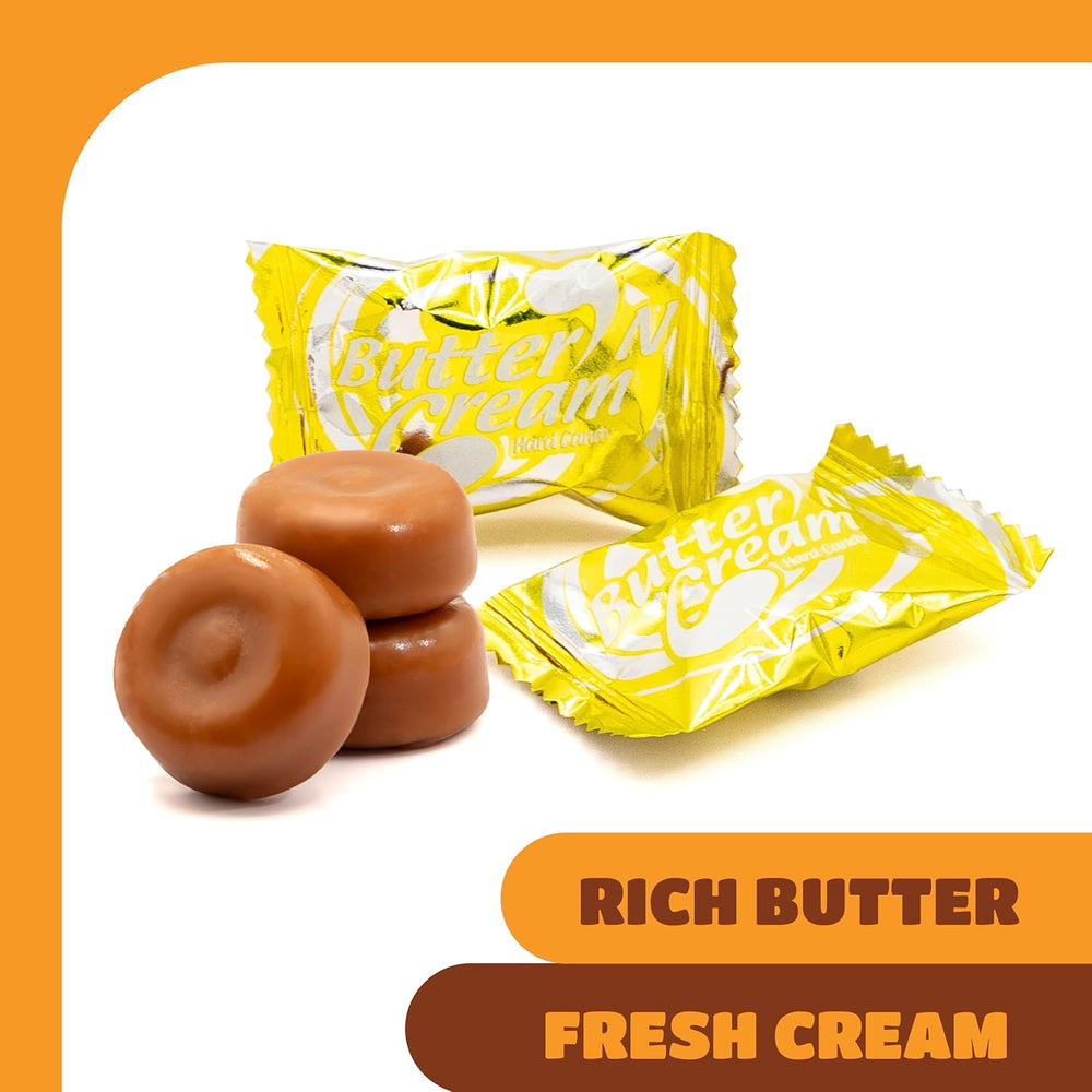 Butter ‘N’ Cream Hard Candy | 3 Pound Bulk Pack | Buttercream Candy for Buffets and Nostalgic Treat Jars - Crazy Outlet Candy Store