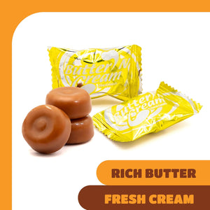 Butter ‘N’ Cream Hard Candy | 3 Pound Bulk Pack | Buttercream Candy for Buffets and Nostalgic Treat Jars - Crazy Outlet Candy Store
