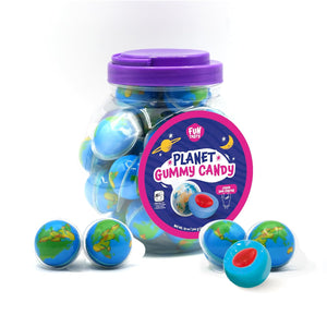 Funtasty Earth Planet Gummy Balls Candy with Jam Center, 19-Ounce Jar (30 Count)