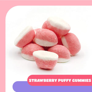 Strawberry Puffy Gummy Candy | 2 Pound Pack | Pink Cloud Candy for Baby Showers and Party Favors - Crazy Outlet Candy Store