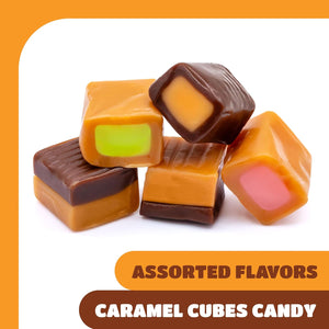 Caramel Cubes Candy Mix | 2 Pound Bulk Pack | Filled Creamy Caramels Individually Wrapped - Crazy Outlet Candy Store