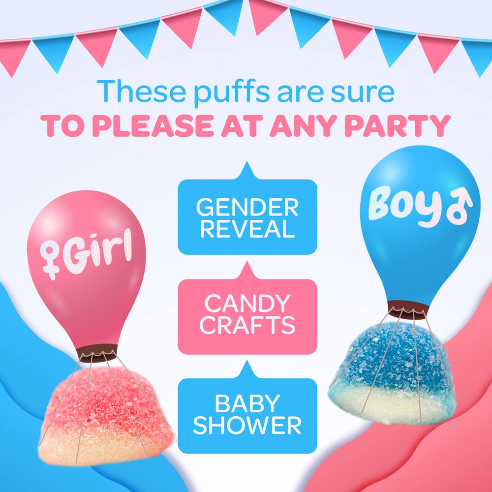 Funtasty Gummy Candy Pink Strawberry Puffs - It's a Girl - Gender Reveal - 11 Ounce Pack
