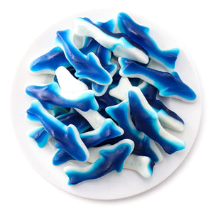 Funtasty Blue Sharks Gummy Marshmallow Candy, Blue Raspberry Flavor - Crazy Outlet Candy Store
