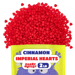 Cinnamon Imperial Hearts |2 Pound Bulk Pack | Red Hard Candy with Spicy Flavor - Crazy Outlet Candy Store
