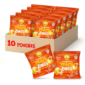 Peach Rings - 10 Packs - Peach Gummy Candies Individually Wrapped - Sw