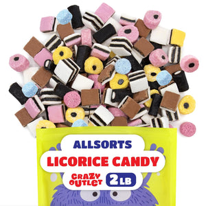 Licorice Allsorts British Candy | 2 Pound Bulk Bag | Old Fashioned Licorice Candy