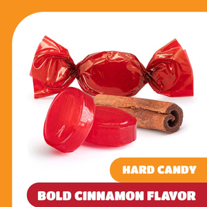 Hard Candy Cinnamon Flavor | 2 Pound Bulk Pack | Individually Wrapped Old-Fashioned Sweets