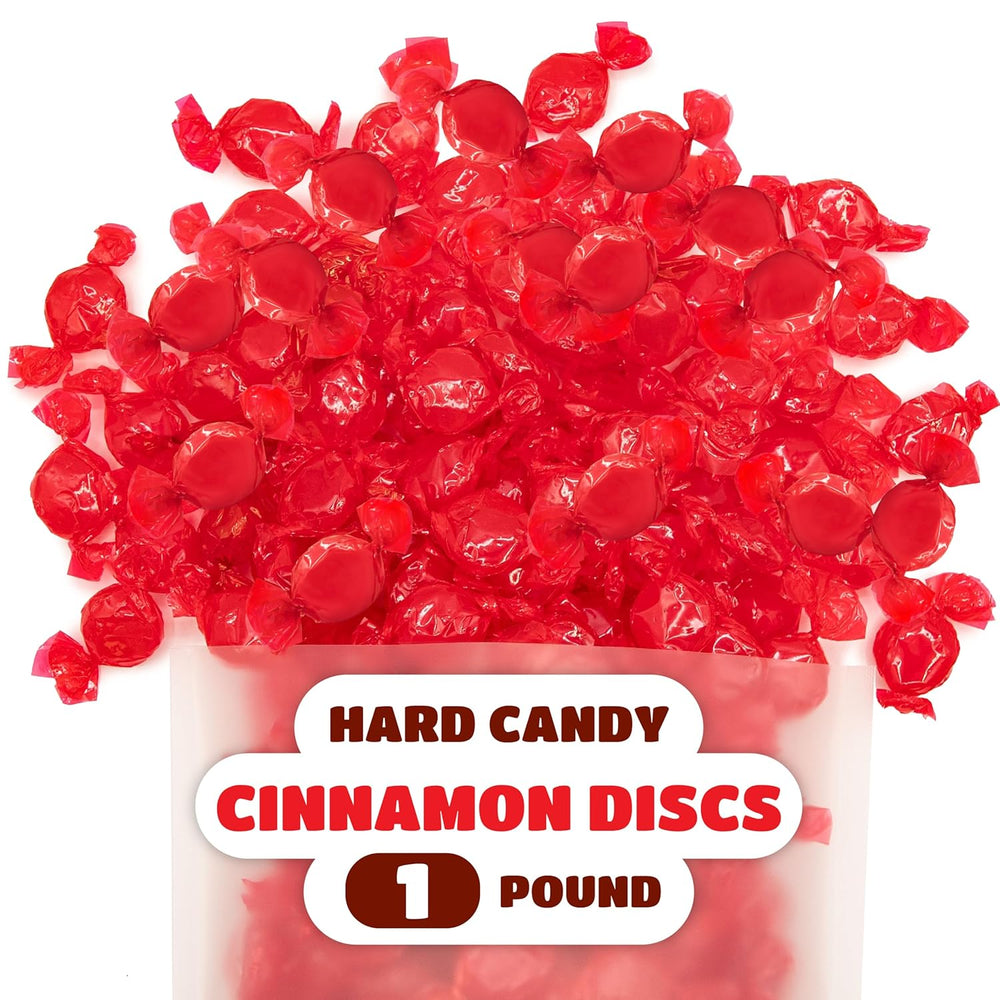 Cinnamon Discs Hard Candy - 1 Pound Pack - Cinnamon Candy - Individual