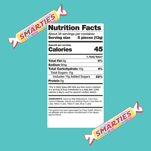 Smarties Pouches Original Hard Candy, Vegan, Gluten-Free, 1-Pound Pack (170 Count) - Crazy Outlet Candy Store