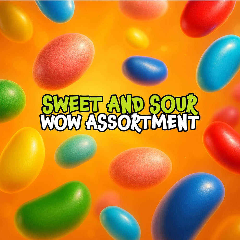 Jelly Beans Variety Pack - 60 Mini Pouches (12 Oz) - Sour, Classic, Extreme Sour Candies - Individually Wrapped Candy for Classroom Rewards & Party Favors by Funtasty