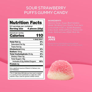 Sour Strawberry Puffs Gummy Candy - Crazy Outlet Candy Store
