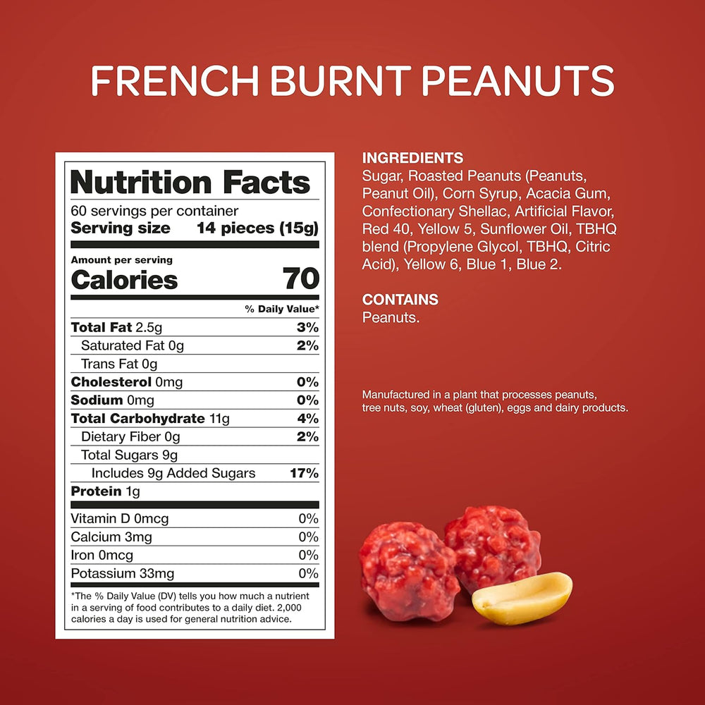French Burnt Peanuts | 2 Pound Pack | Old School Candy - Crazy Outlet Candy Store