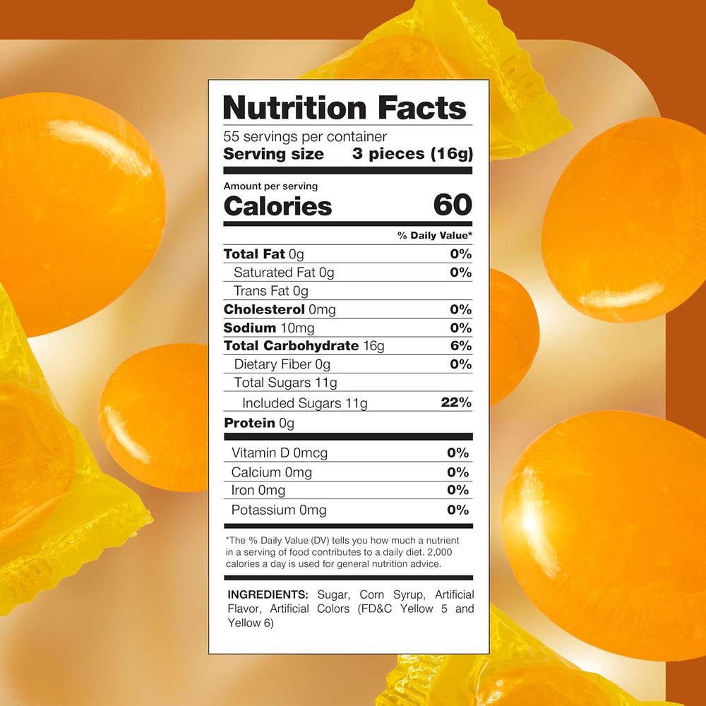 Butterscotch Hard Candy | 2 Pound Bulk Pack | Individually Wrapped Yellow Candies - Crazy Outlet Candy Store
