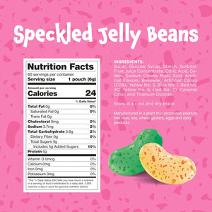 Funtasty Jelly Beans Candy, Individual Pouches - 60 Count Pack (12 Ounces) - Assorted Fruit Flavors, Tiny Speckled Sweets