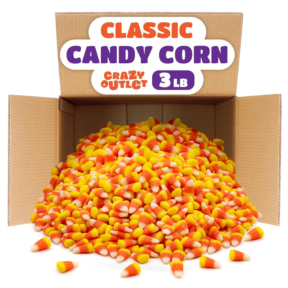 Classic Candy Corn | 3 Pound | Mellowcreme Halloween Candy Bulk - Original Flavor - Crazy Outlet Candy Store