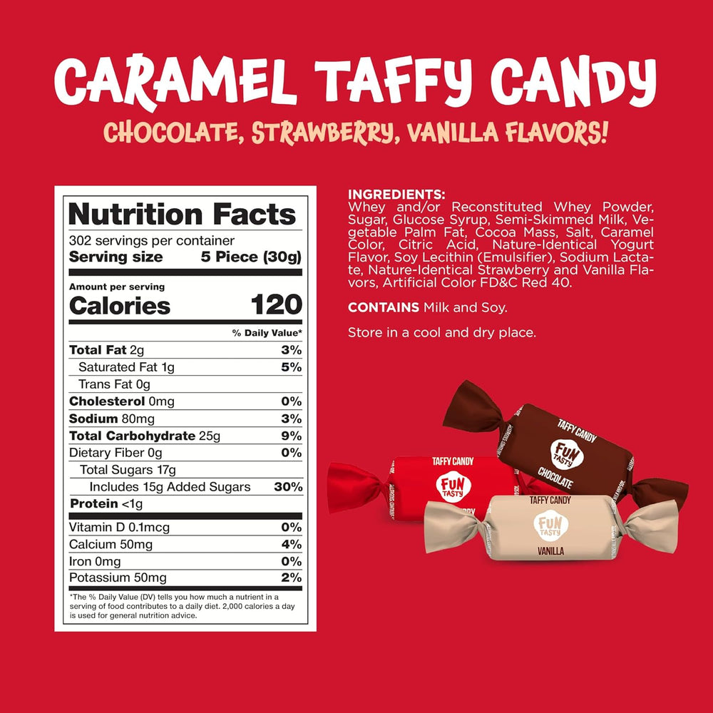 Caramel Candy Mix - Vanilla, Strawberry, Chocolate (2-Pound Pack)