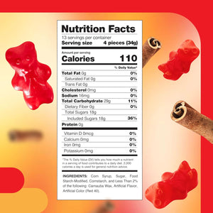 Juju Cinnamon Bears Gummy Candy | 1 Pound Bag | Old School Chewy Cinnamon Candy with Bold Heat - Crazy Outlet Candy Store