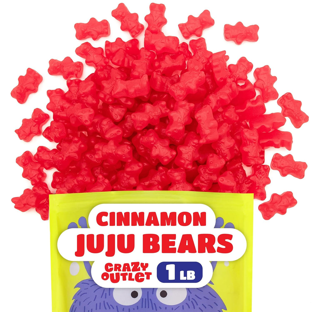 Juju Cinnamon Bears Gummy Candy | 1 Pound Bag | Old School Chewy Cinnamon Candy with Bold Heat - Crazy Outlet Candy Store