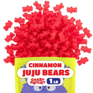Juju Cinnamon Bears Gummy Candy | 1 Pound Bag | Old School Chewy Cinnamon Candy with Bold Heat - Crazy Outlet Candy Store