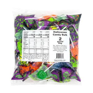 Halloween Candy - 2 Pound Pack (70 Count) - Assorted Candy Variety Pack - Gross Jelly Beans Individual Pouches, Halloween Suckers & Gum Filled Sour Lollipops