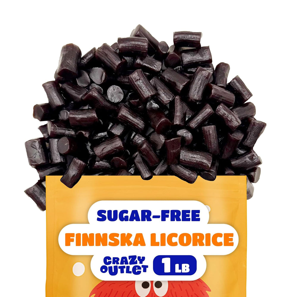 Finnska Sugar-Free Black Licorice Candy | 1 Pound Bag | Bold Flavored Chewy Bites