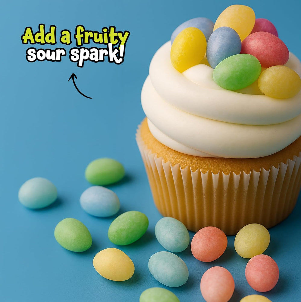 Sour Jelly Beans - 120 Mini Pouches (28 Oz) - Cherry, Apple, Lemon, Blue Raspberry - Halloween Candy Individually Wrapped - Sour Candies for Classroom Rewards & Party Favors by Funtasty - Crazy Outlet Candy Store