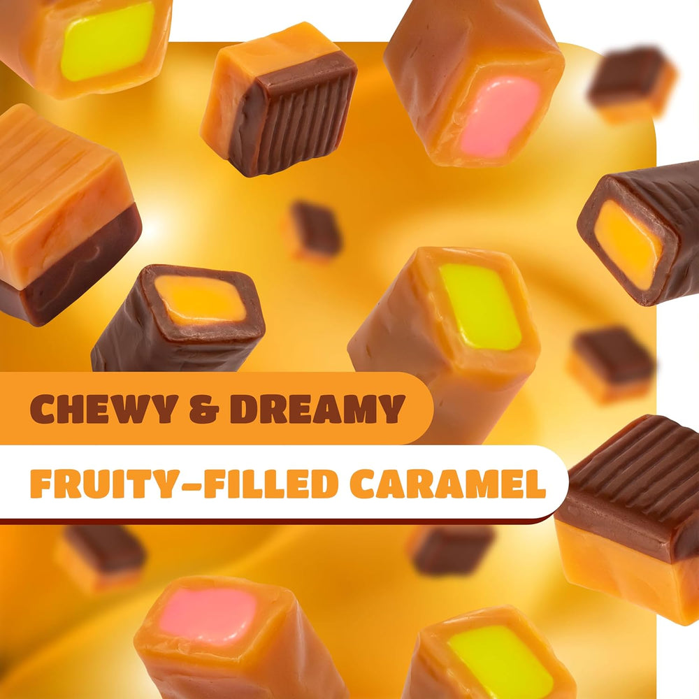Caramel Cubes Candy Mix | 2 Pound Bulk Pack | Filled Creamy Caramels Individually Wrapped - Crazy Outlet Candy Store