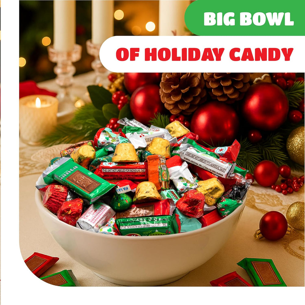 Christmas Chocolate Candy Assortment - 3 Pound Bulk Bag - Classic Christmas Candy Individually Wrapped - Holiday Treats - Snack Size Stocking Stuffers