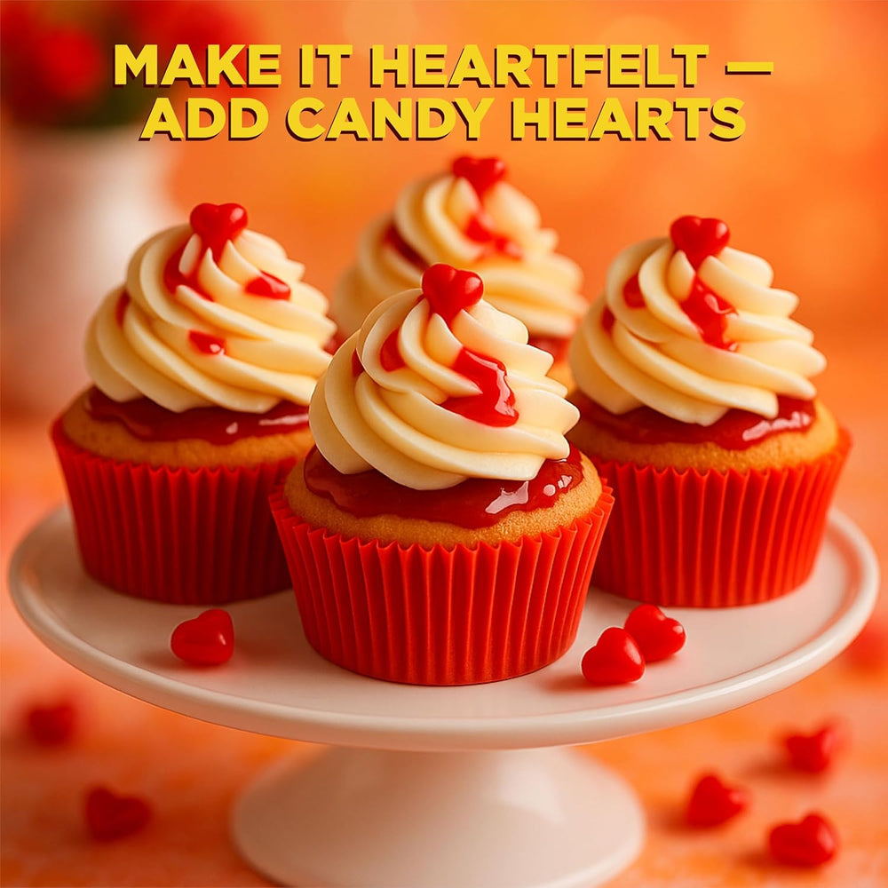 Cinnamon Imperial Hearts - 1 Ounce Pouch (24 Count) - Hot Cinnamon Candy in Individual Pouches - Spicy Hard Candy Hearts for Valentine’s Day, Party Favors, and Dessert Tables