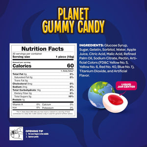 Funtasty Planets Gummy Balls Candy with Jam Center, Bubblegum Flavor, 19-Ounce Jar (30 Count) - Crazy Outlet Candy Store