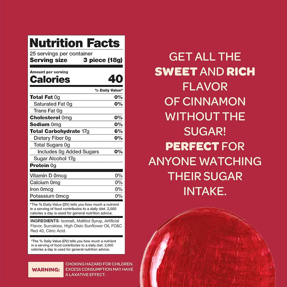 Sugar-Free Hard Candy | 1 Pound Pack | Cinnamon Flavor